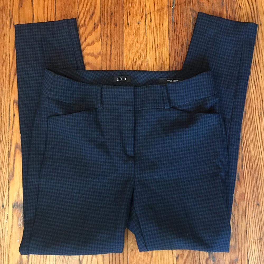 NWOT LOFT Checkered Marissa Skinny Pants Size 2